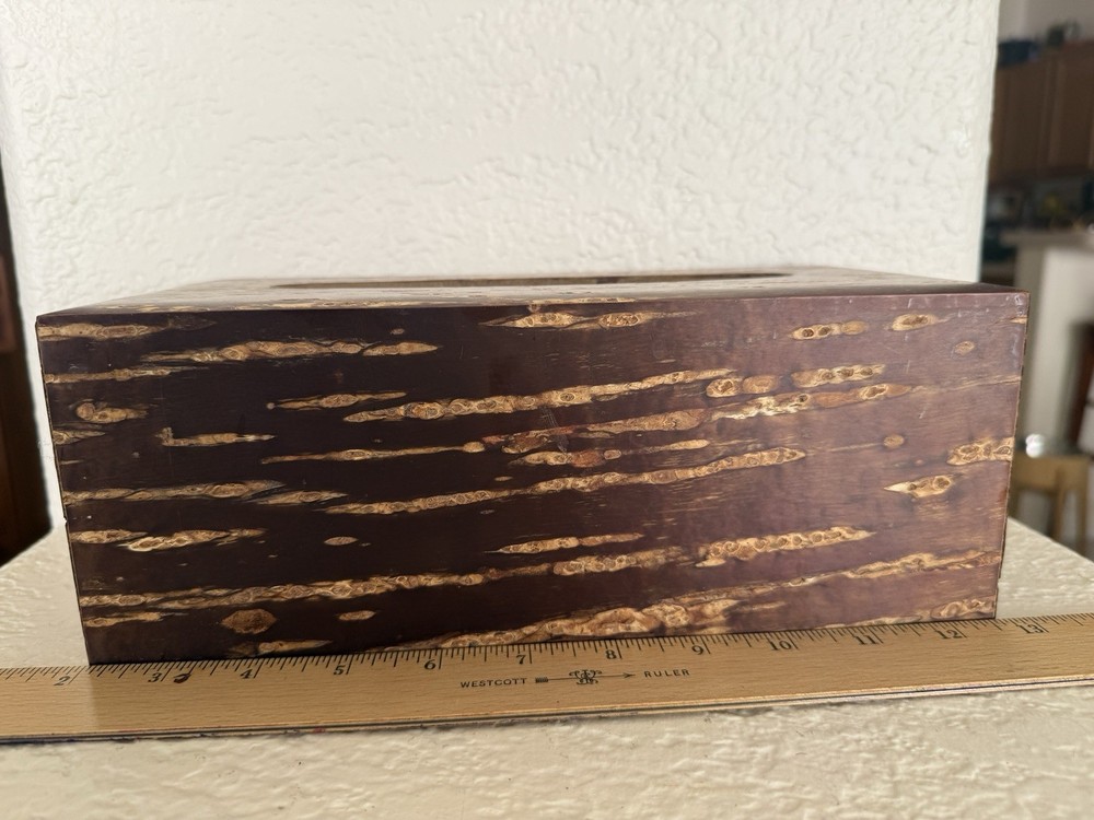 Japanese Style Cherry Bark Rectangle Dispenser Storage Case Deco