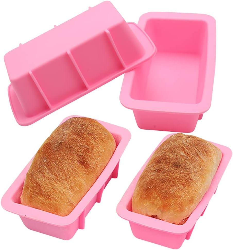 Silicone Mini Bread Loaf Pans Set 4