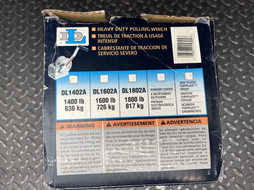 Dutton-Lainson DL1402A Medium Duty Pulling Winch w/ 20 Ft Strap, 1400 Lb, Unused