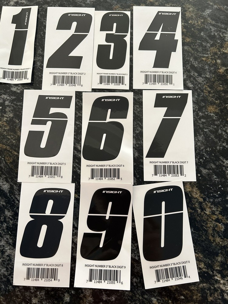 Insight 3" Bmx Numbers 0-9 Black