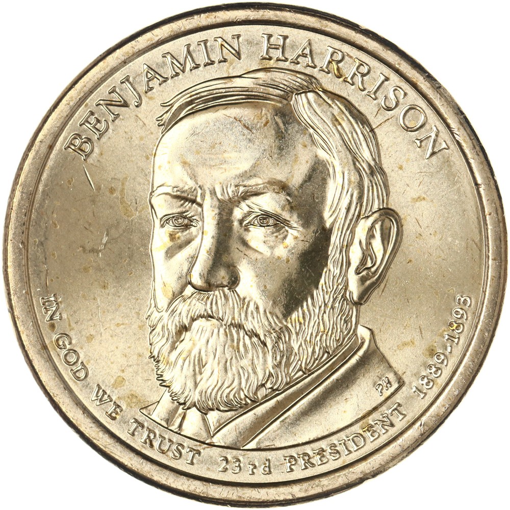 2012 D Presidential Dollar Benjamin Harrison BU Clad