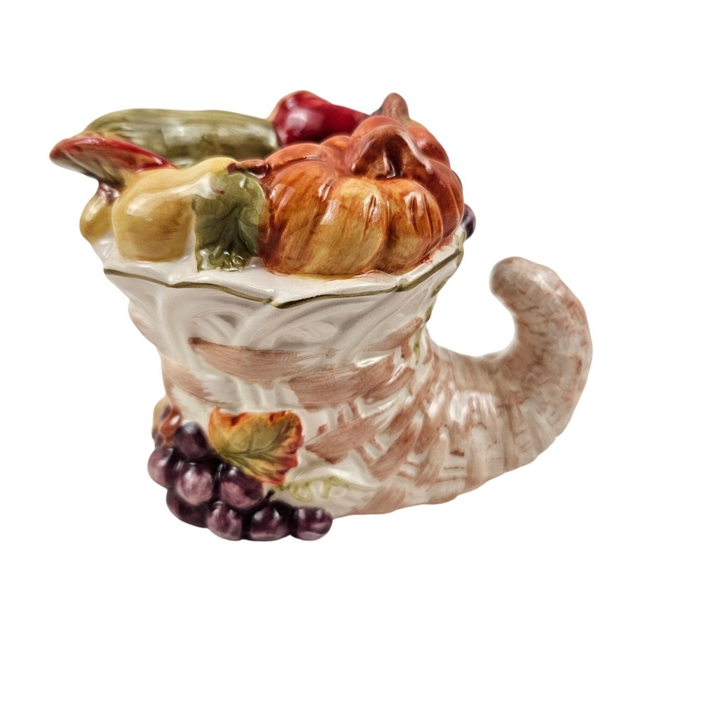 Cracker Barrel Serve Ware Creamer Lidded Sugar Cornucopia Thanksgiving NIB