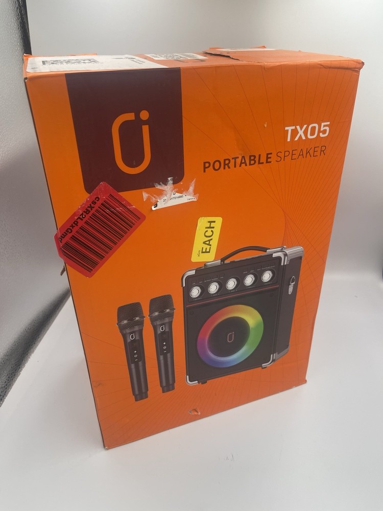 Black Portable Karaoke Speaker Machine System With 2 Microphone NIB