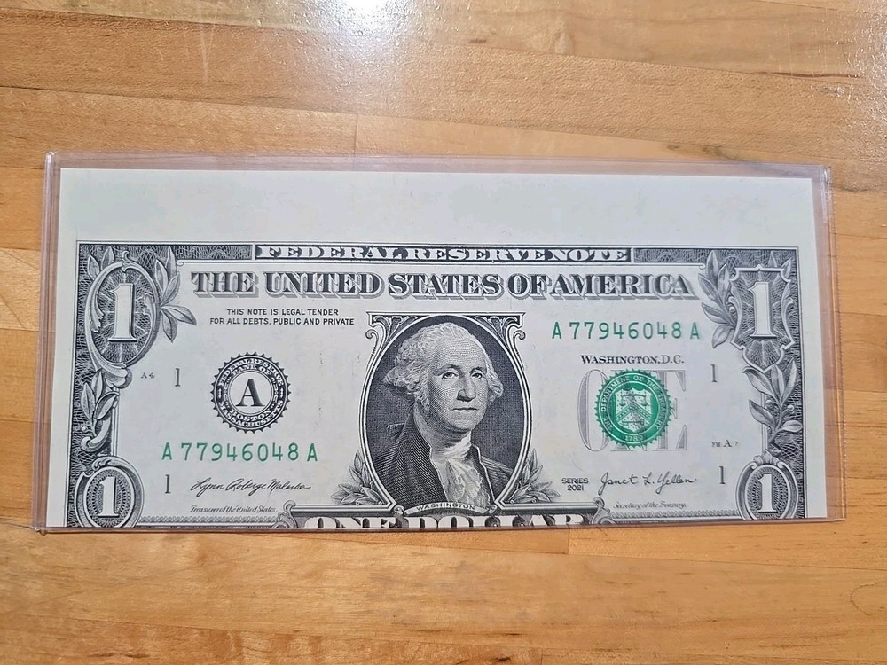 2021 $1 Dollar Major Miscut Error Note Uncirculated