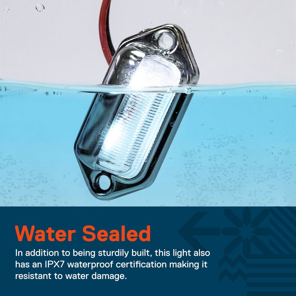 Chrome 12V DC DOT LED Courtesy/Step Trailer License Plate Tag Light