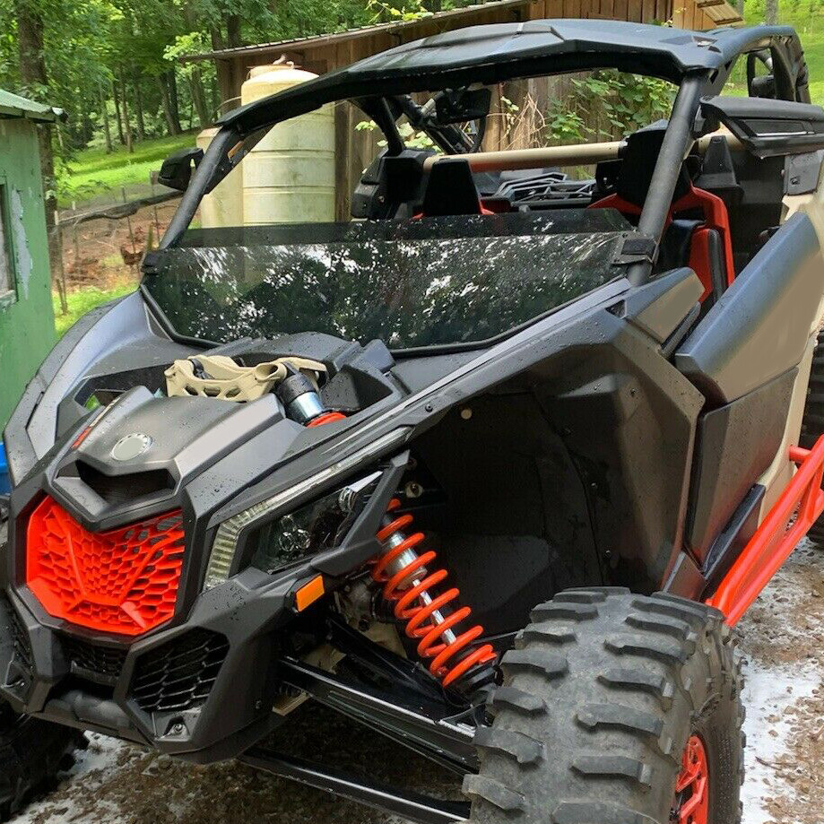 Front Half Windshield Dark Tinted Polycarbonate For 2017-2024 Can Am Maverick X3