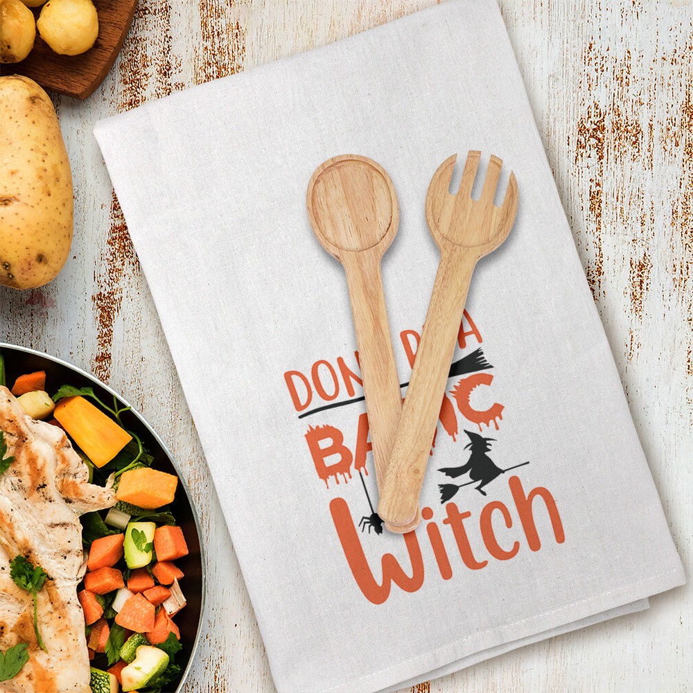 Decor Flour Kitchen Towels Don'T Be A Basic Witch Style A Halloween White