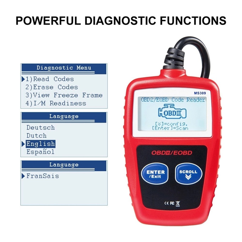 Car Bluetooth Scanner Code Reader OBDII MS309 Read Diagnostic Tool