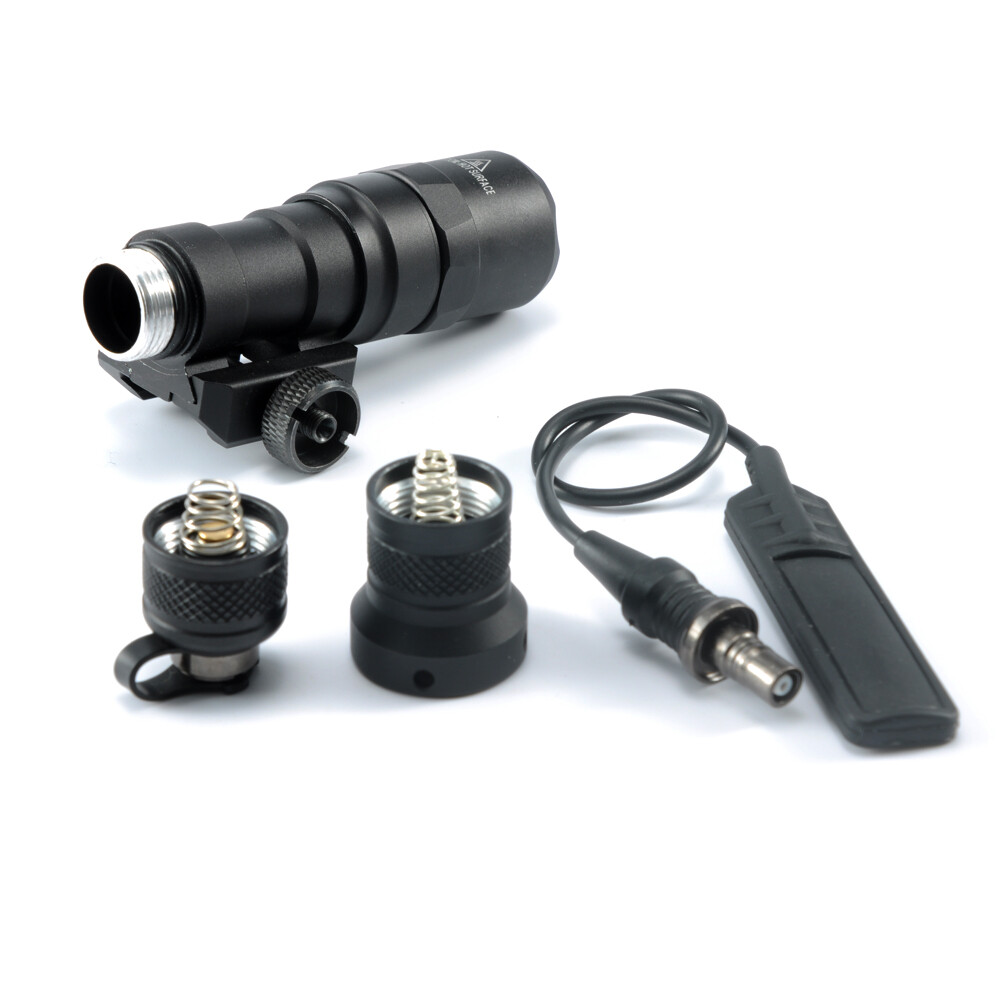 Mini Light Tactical LED Flashlight Rail Mount Press Switch Tail for M300B M600B