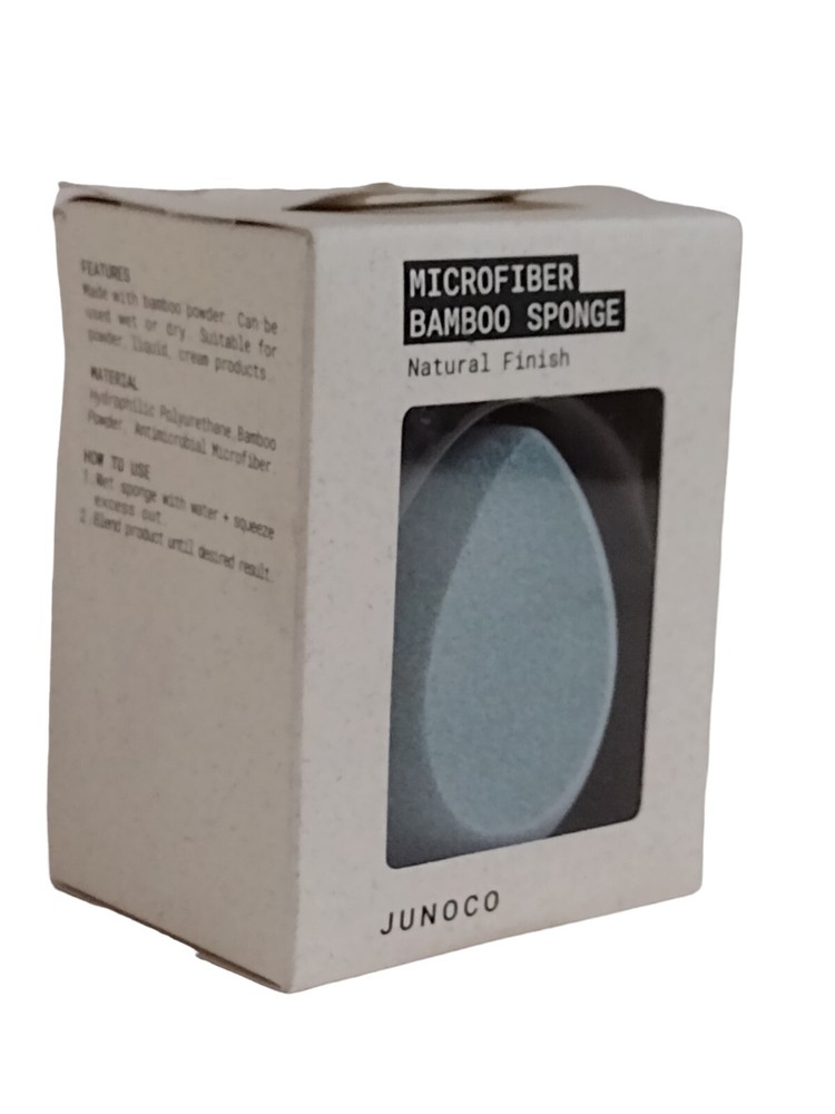 Junoco MICROFIBER BAMBOO SPONGE Natural Finish ANTIMICROBIAL HYDROPHILIC Blue