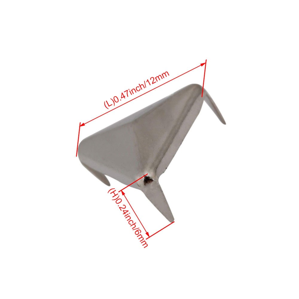 200Pcs Silver Triangle Pyramid Studs Rivets Punk Tacks for Leather DIY Crafts