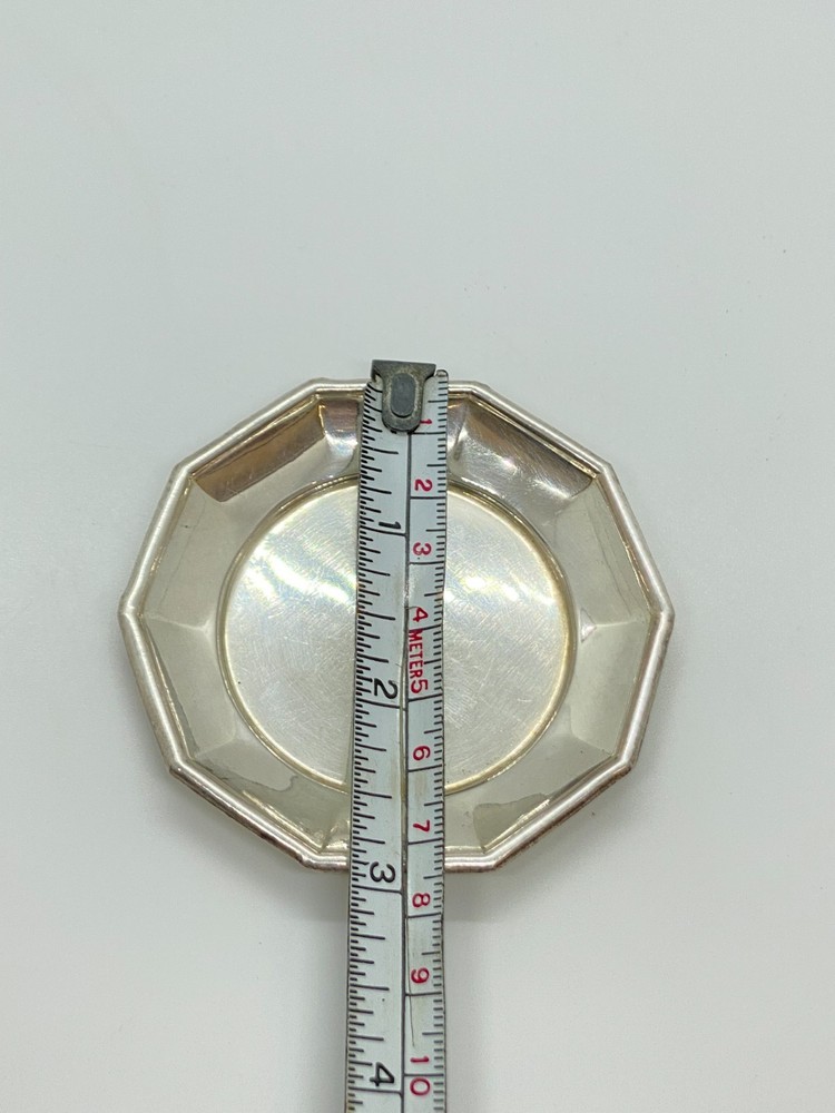 Small antique silver plate 800 10-sided cigarette holder - simple design