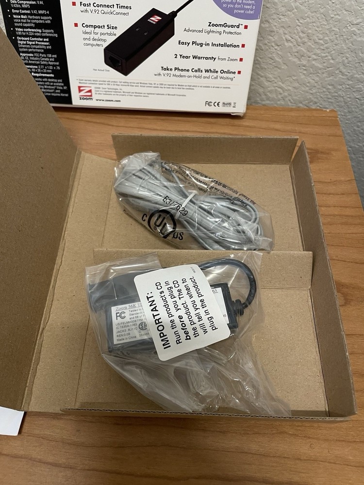 NEW Zoom 3095 Zoom 56K V.92/V.90 Modem (USB Mini External) Mac PC Linux OPEN BOX