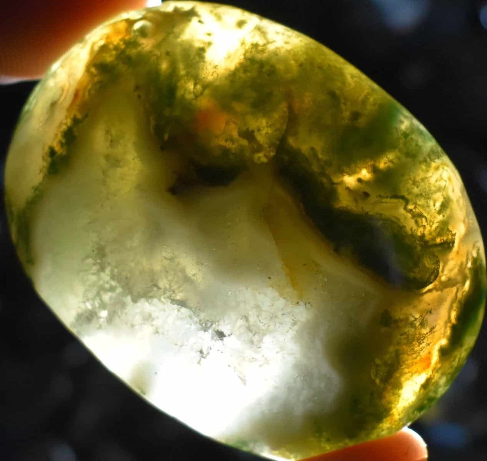 Green Moss Agate Soap-Shaped Palm Stone #8