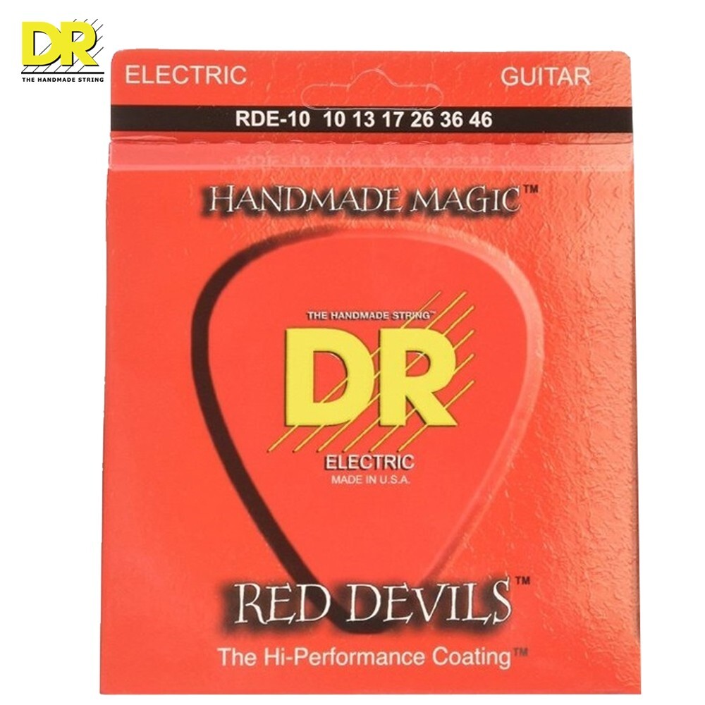 DR RDE-10 Red Devils Silver Plated Coated Electric Guitar Strings 10-46