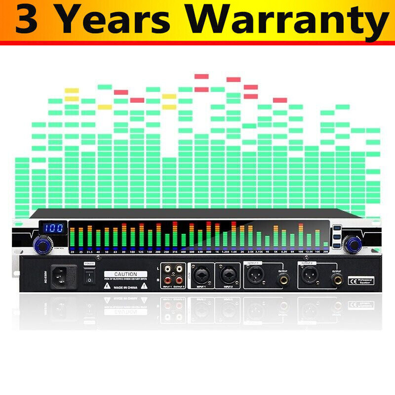 EQ-777 Professional 31 Band Equalizer Digital Equalizer w/ Upgraded LED Lights