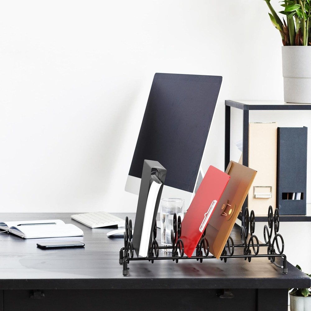 Vertical Plate Stand Holder Dish Rack Dinnerware Organizer W/ Elegant Wire