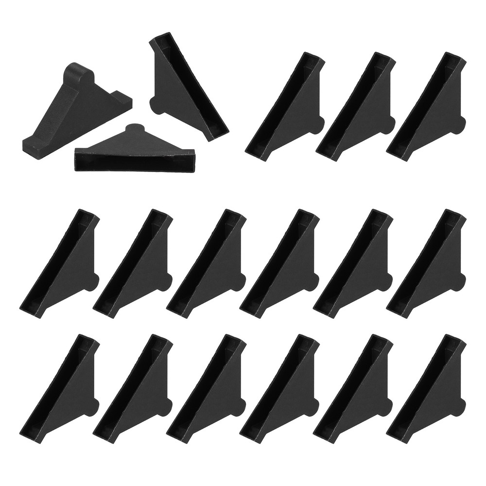 30Pcs 0.39x2in Plastic Rounded Corner Triangle Glass Corner Protector, Black