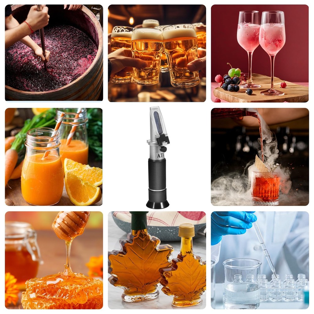 GYE Brix Refractometer with ATC, Dual Scale - Specific Gravity & Brix,...