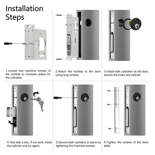 Storefront Door Lock Alsecure Commerical Swing Deadbolt 1.1/8" Backset Silver