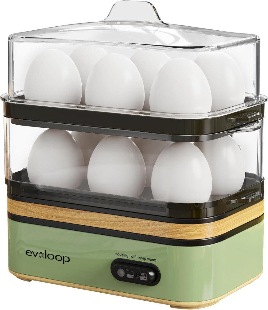 Rapid Egg Cooker Electric 12 Eggs Capacity, Soft, Medium, Hard Boiled, Poached,