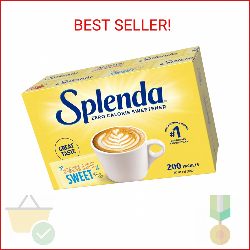 SPLENDA Zero Calorie Sweetener, 200 Count Packets