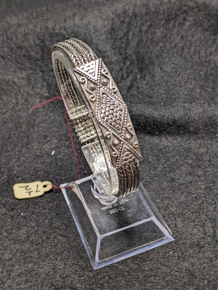 Lois Hill Scrollwork Multi Chain Flexible Bracelet Silver 925 #003