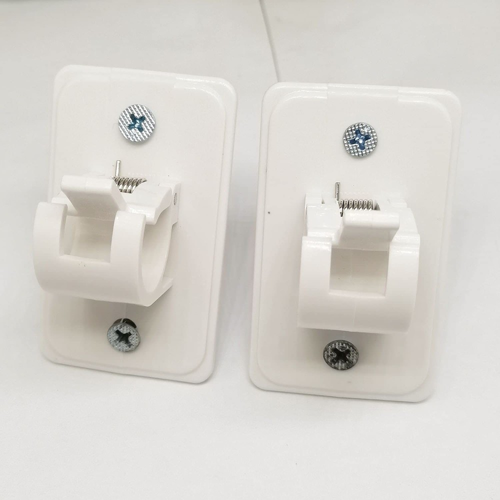 Window Hardware Rod Holders (2pack(4pcs)) - Universal Plastic & Stainless Ste...