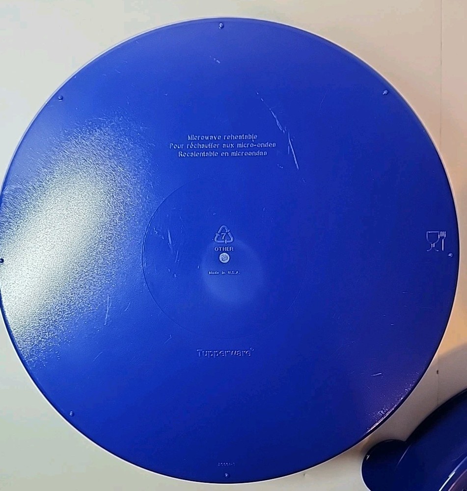 Vintage Tupperware Microsteamer White & Blue Microwave Cooker Steamer