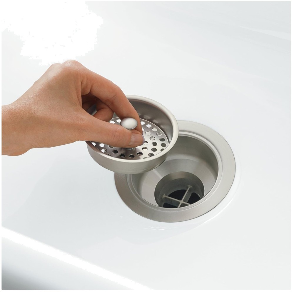 Easy Installation Brass Sink Strainer, Polished Chrome
