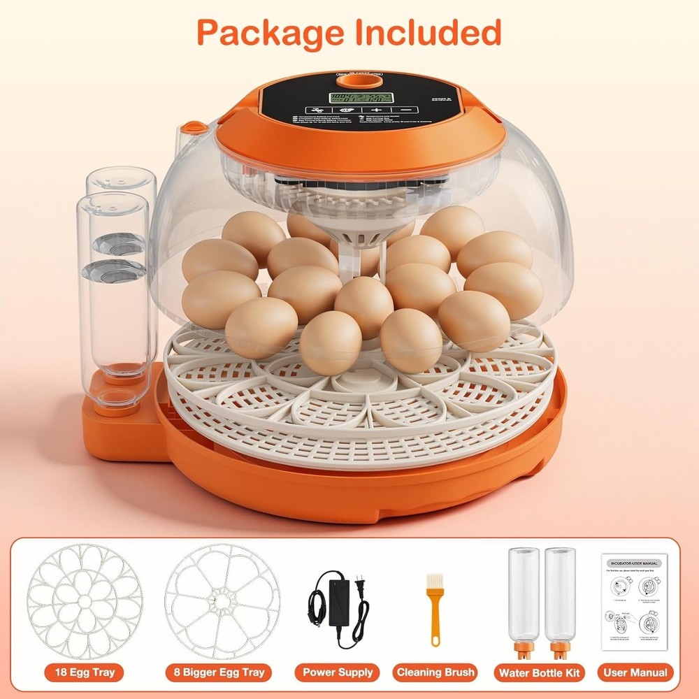 18 Egg Incubator with Automatic Turning & Humidity Control for Optimal Hatch ...