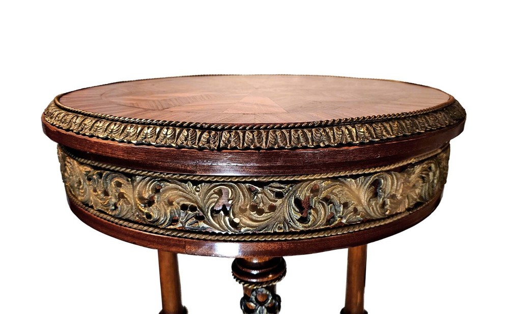 Neoclassical Style Mahogany Parquetry Gueridon with Ormolu