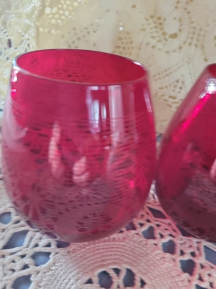Red Mikasa Tea Lite Candle Holders