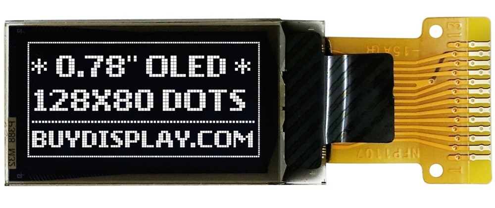 White 0.78 inch OLED Display Panel 128x80 4-wire SPI interface SH1107