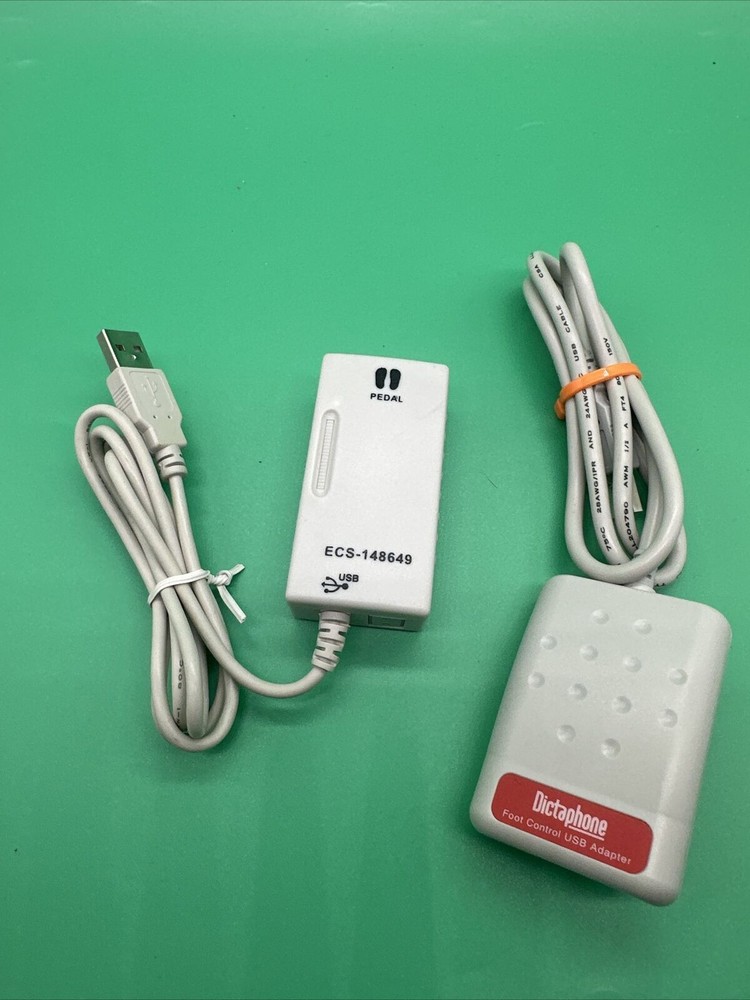 Dictaphone 2740 Voice Processor Cassette Tape Adapter Foot Control +Adapters