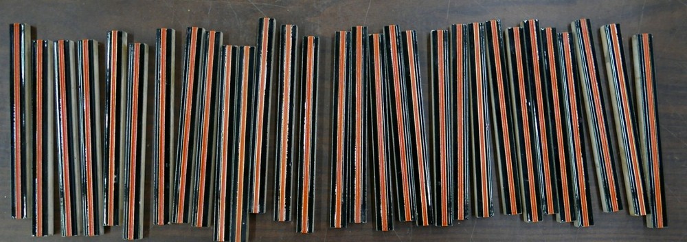 Vintage Tile Liner Black with Orange Stripe