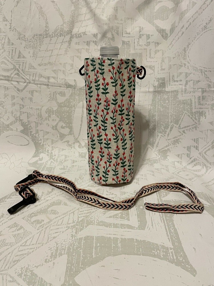 Fabric bottle holder with strap