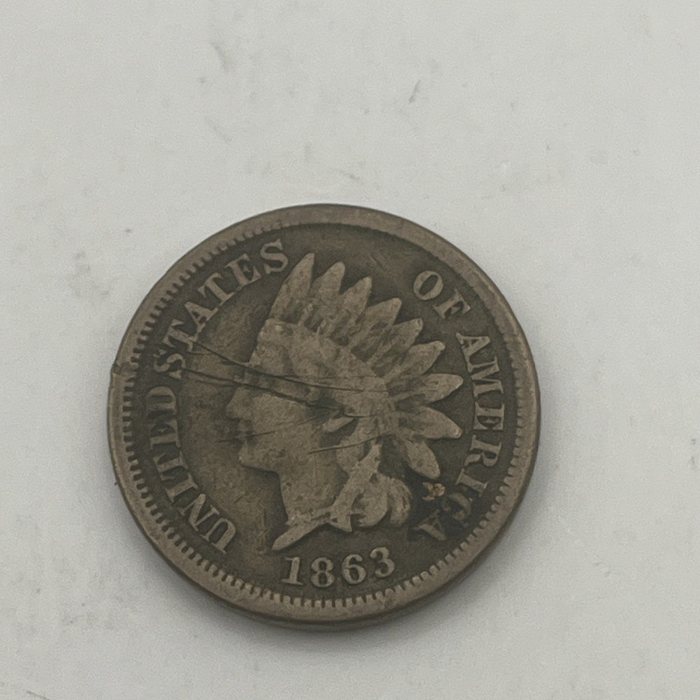 1863 Indian Head Cent 1c-Scratched