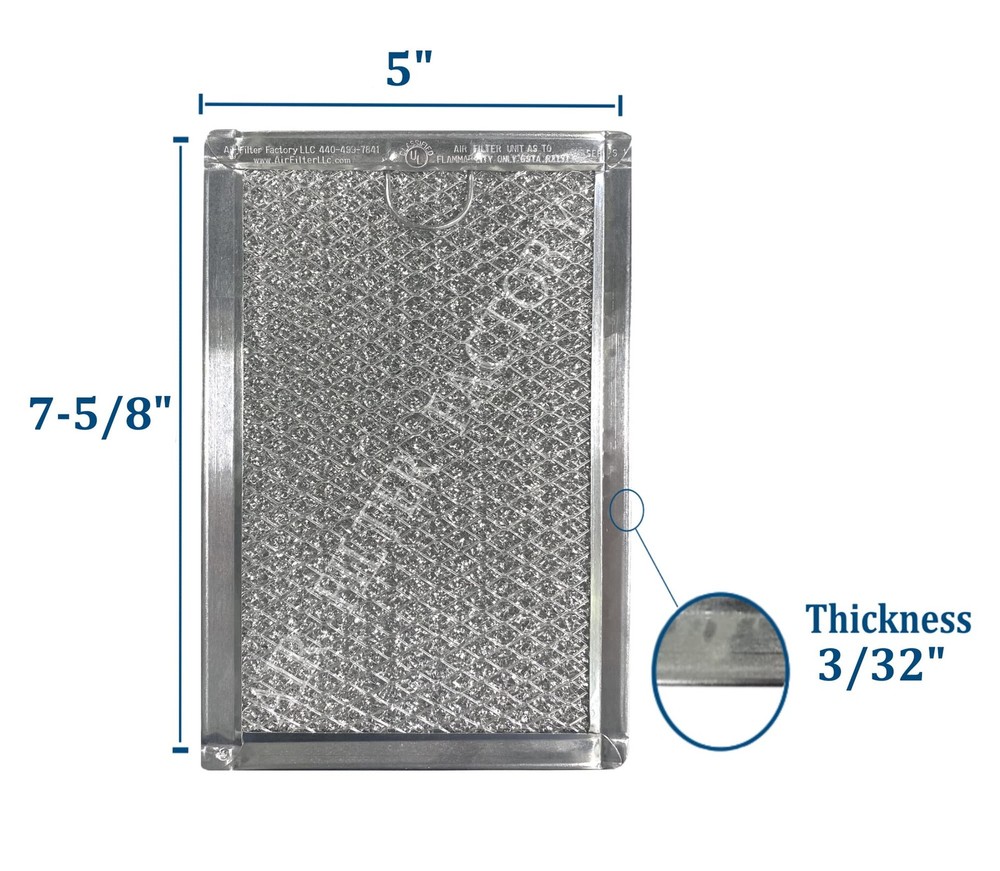 12-Layer Filter Factory 5" x 7.5" Pull Tab Microwave Grease Filter Replacemen...