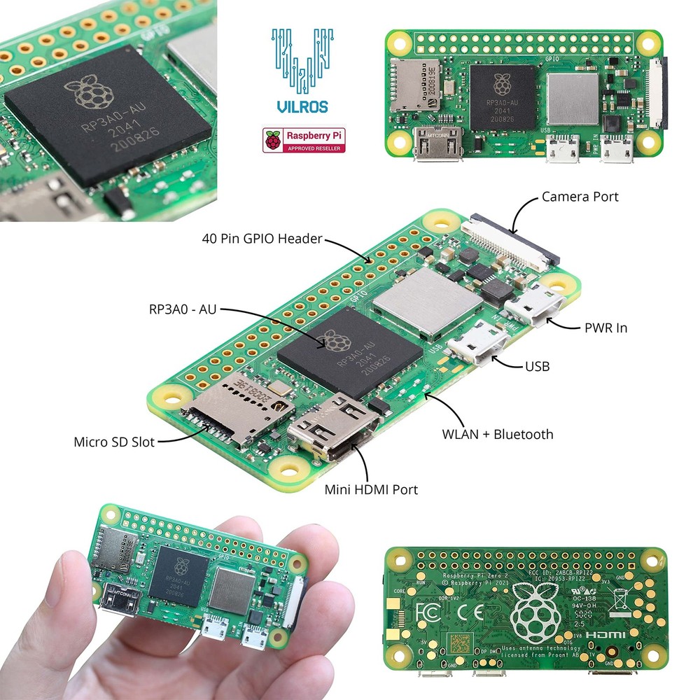 Raspberry Pi Zero 2 W Starter Kit with Case, Power Supply, HDMI & USB Adapters