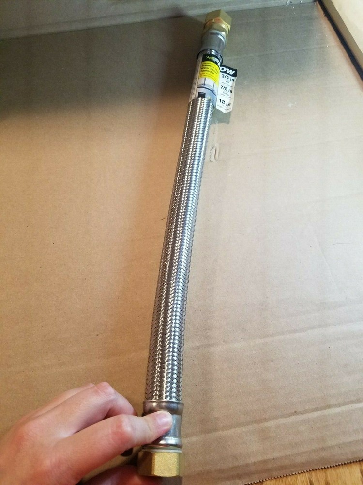 Apollo Flow Stainless Steel Water Heater Connector 3/4in FIP 7/8in COMP 18in