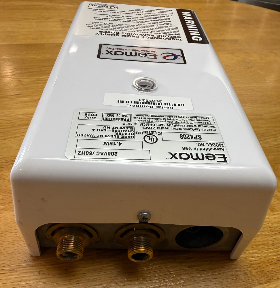 Eemax SP4208 Single Point Instantaneous Tankless Water Heater 208VAC 4.1kW