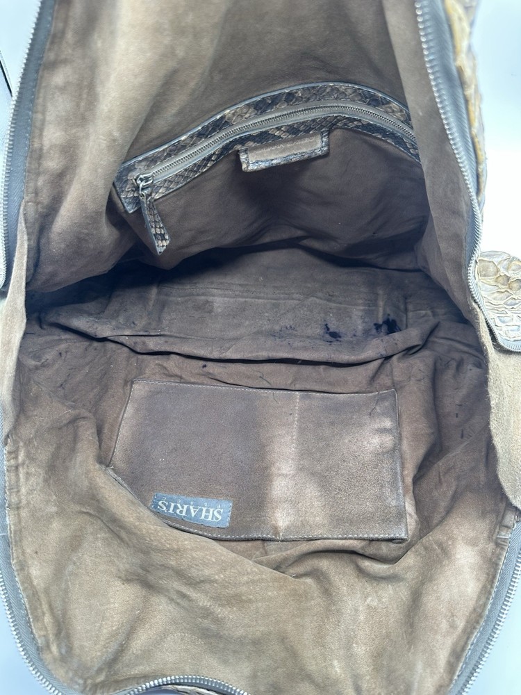 ADRIANA CASTRO PYTHON SNAKESKIN HOBO TOTE SHOULDER HANDBAG