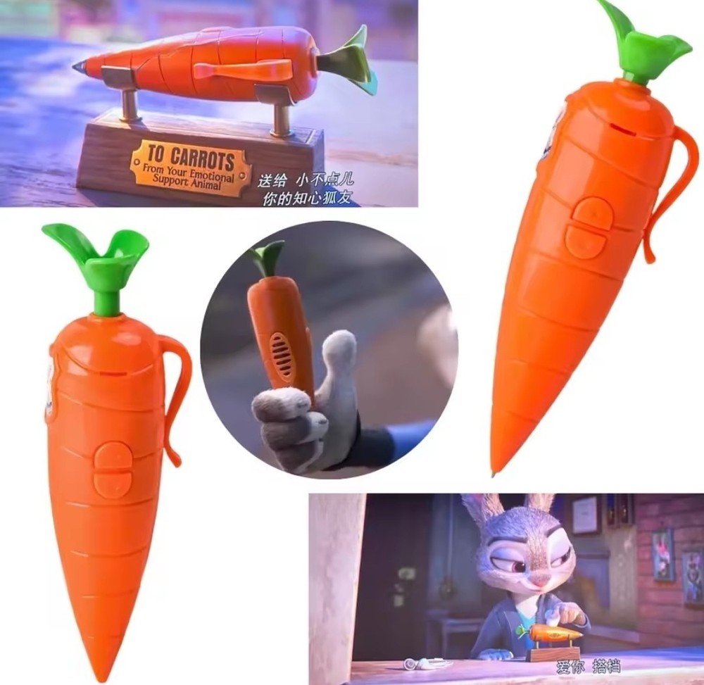 3D Printed Zootopia 2 Judy's Carrot Recorder Pen with Stand 1:1 Scale & Function