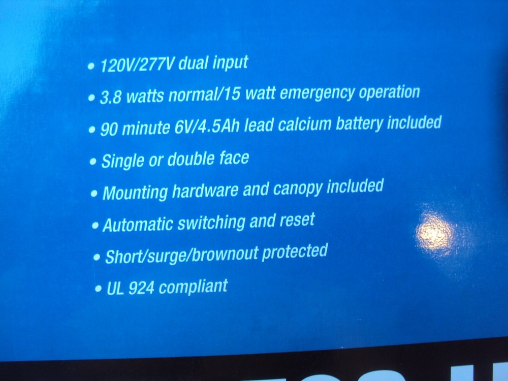 NORA Lighting NEX-703-LED/BG LED Exit & Emergency Light Combinatin w/battery ba