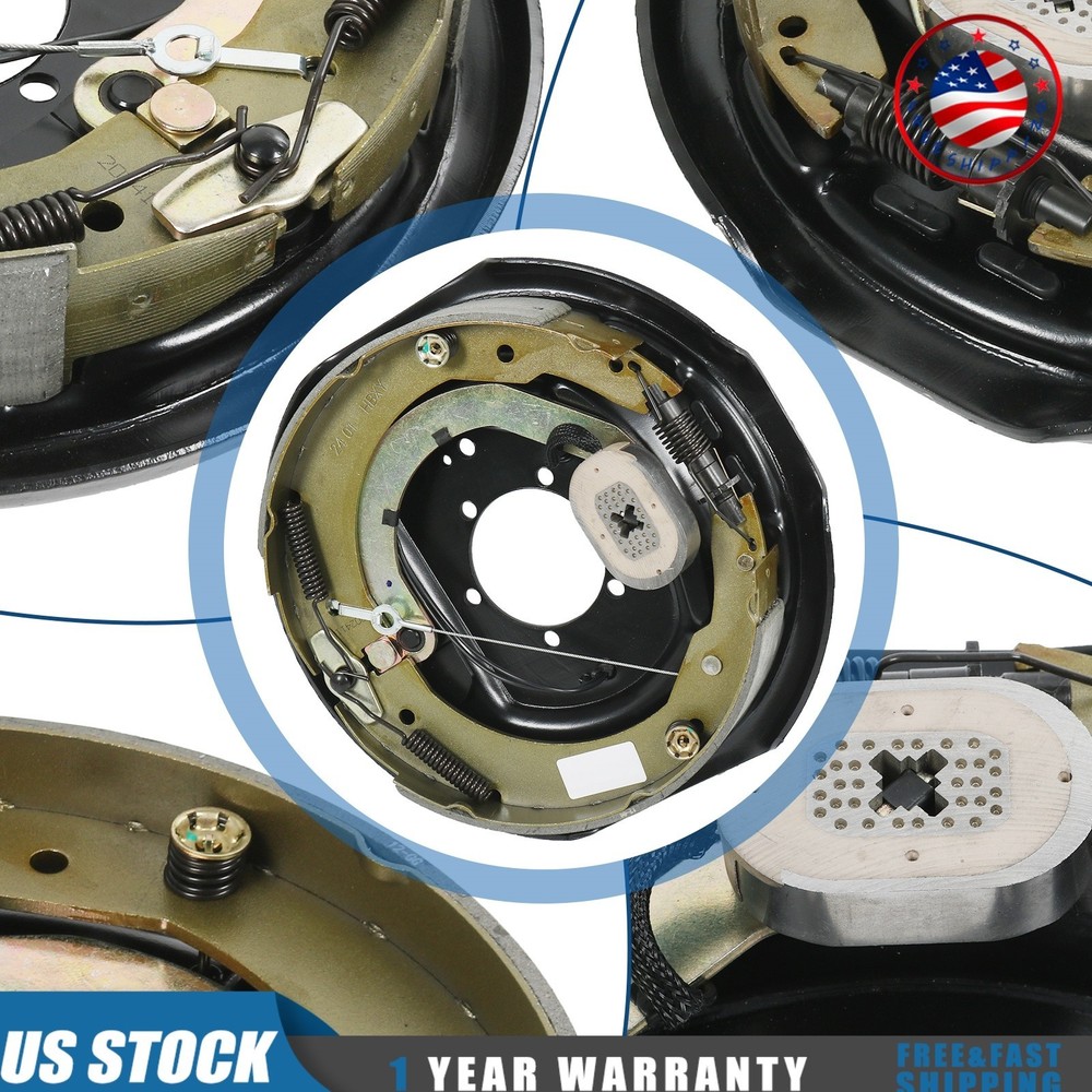 For Dexter Nev-R-Adjust 7000 Self 12" 2 Set Trailer Backing Plate Brake Electric