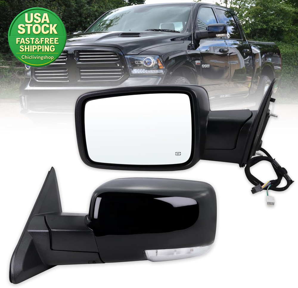 Left Driver Side Mirror Compatible 2013-2018 Ram 1500 2500 3500 Power Folding