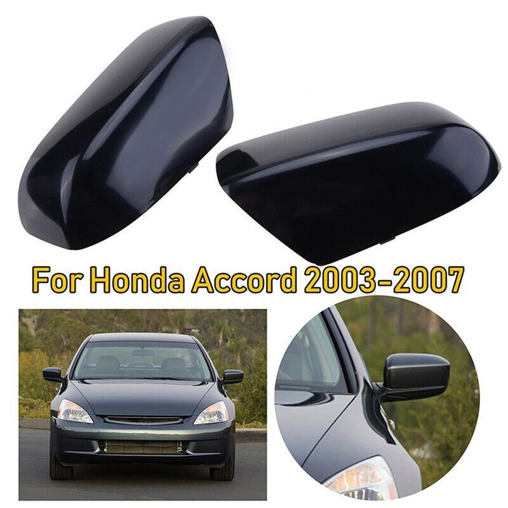 Mirror Cover Gloss Black Replacement Side Mirror Cap 1 Pair ABS Plastic