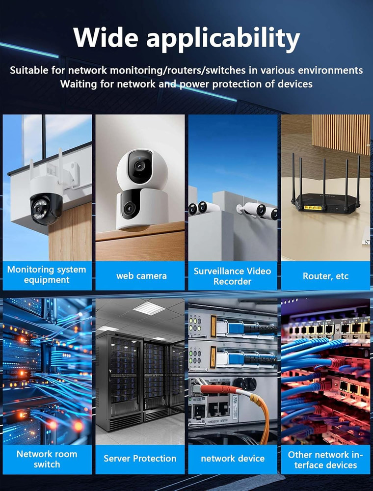 Ethernet Surge Protector 1000Mbps DIN Rail Network Surge Protector LAN Network