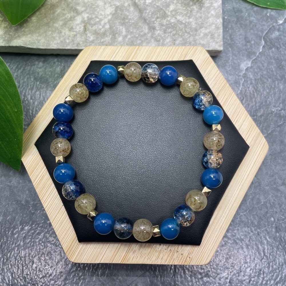 Handmade Bead Beaded Stackable 8” Plus Stretch Bracelet New Free Ship C1417